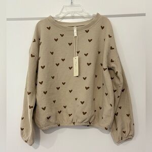 Rylee + Cru Slouchy Pullover in Hearts Girls 6-7 years 
New with tags